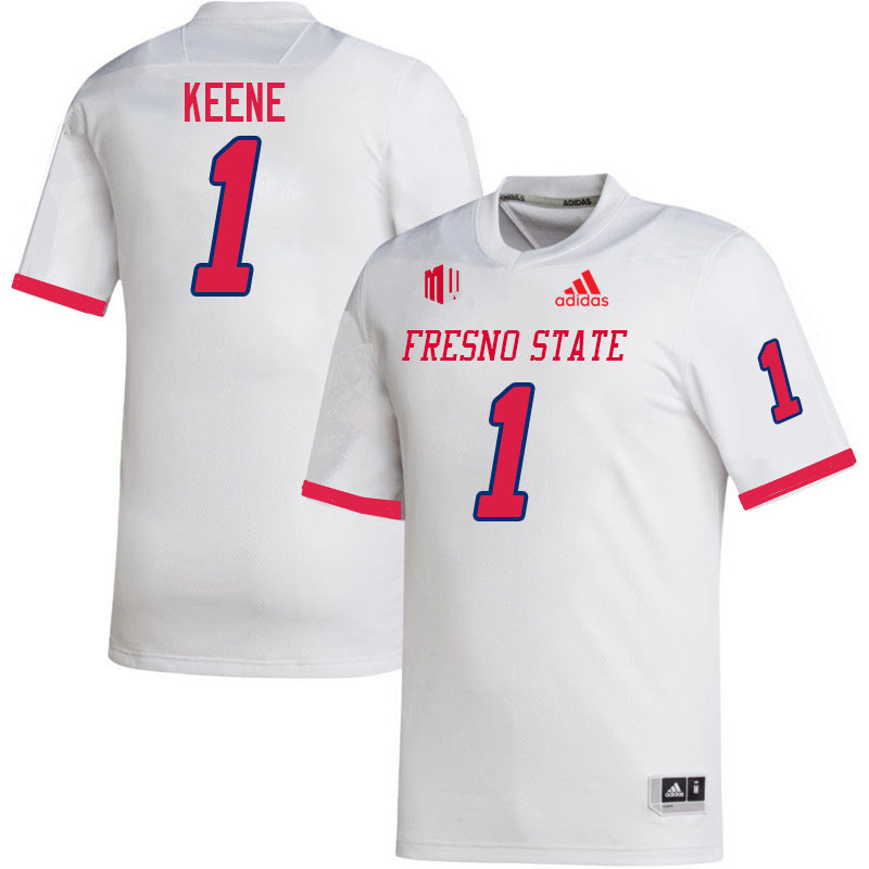 Men #1 Mikey Keene Fresno State Bulldogs College Football Jerseys Stitched Sale-White